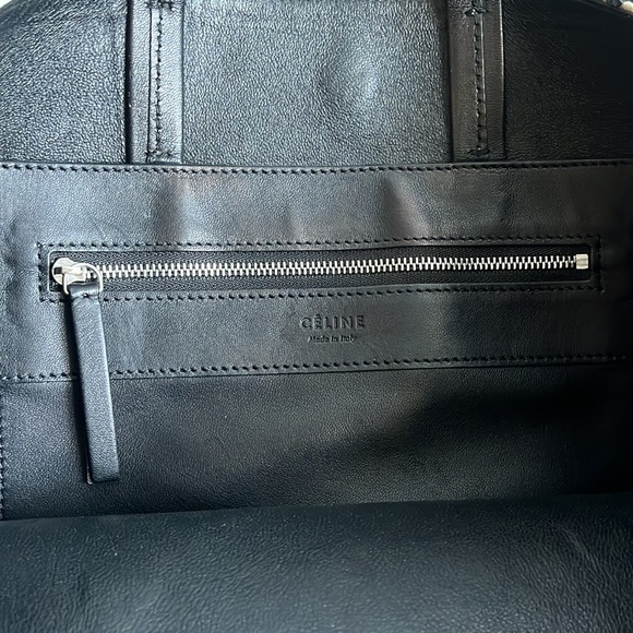 Celine leather and fabric cabas tote with fuzzy tufts - Picture 7 of 11